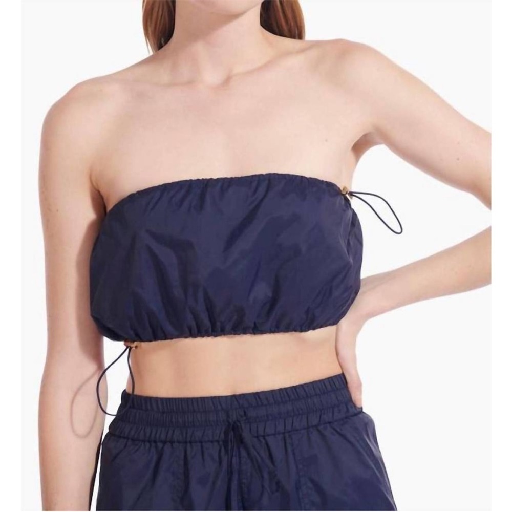 NEW STAUD gigi top in navy Blue Nylon NWT size Small S